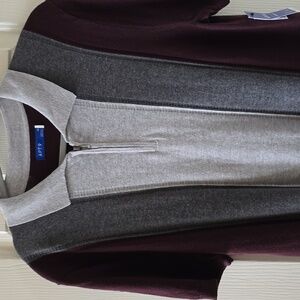 APT. 9 MENS SHORT SLEEVE  PULLOVER BURGUNDY & GRAY SWEATER SIZE MEDIUM